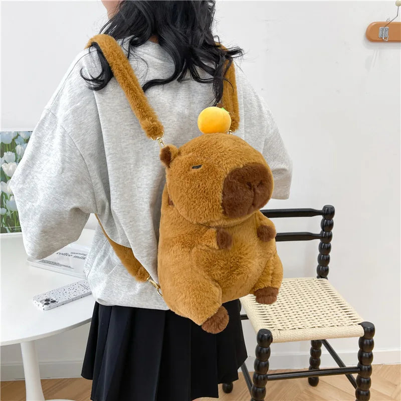 Capybara Plush Backpack Kawaii Mini Knapsack Bag for Kids