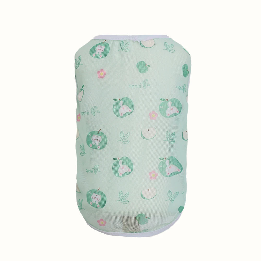 Pet clothing original cartoon cute summer westernized thin cat and dog clothing breathable mesh vest cat clothing