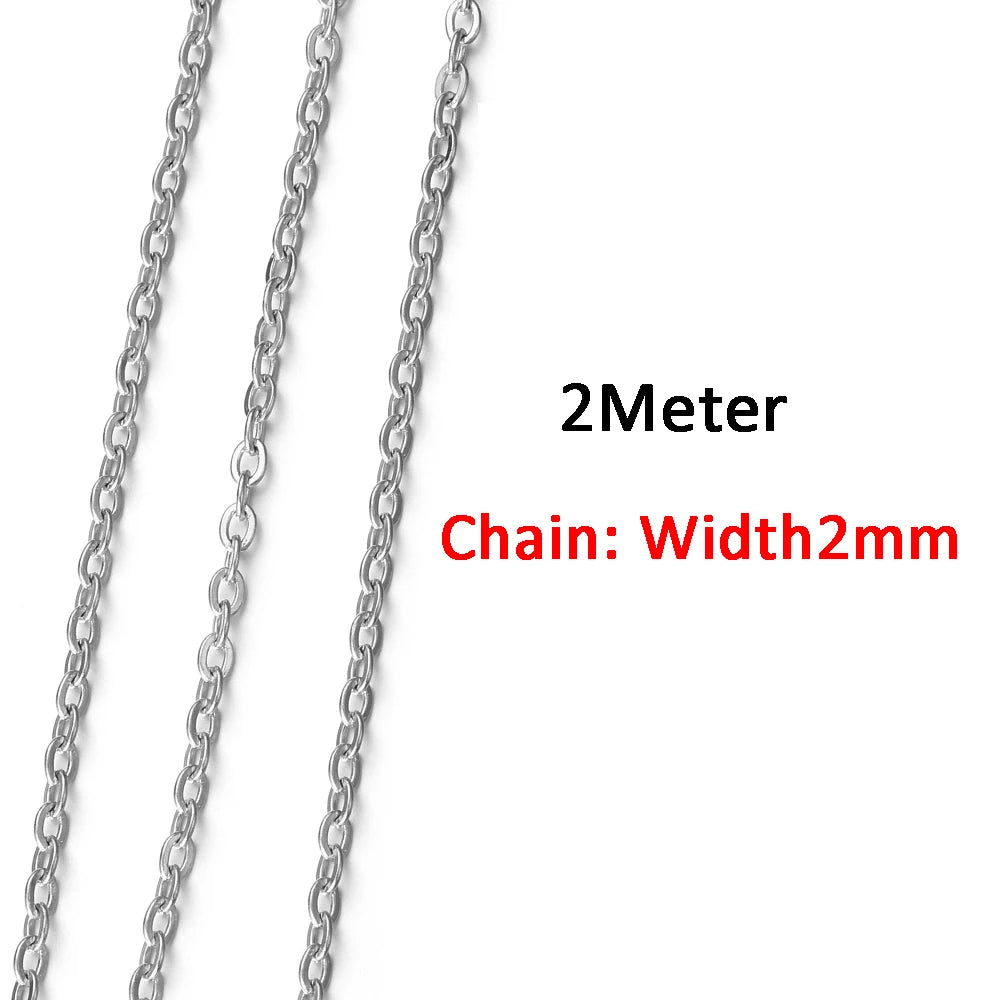 2 Meters/1 Meter High Quality Gold Color Stainless Steel Chain for DIY Jewelry Making