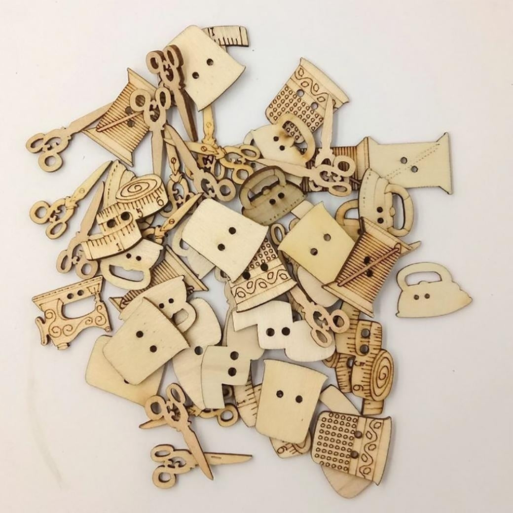 50Pcs New Laser Engraving Wood Chips Random Shape for Crafts
