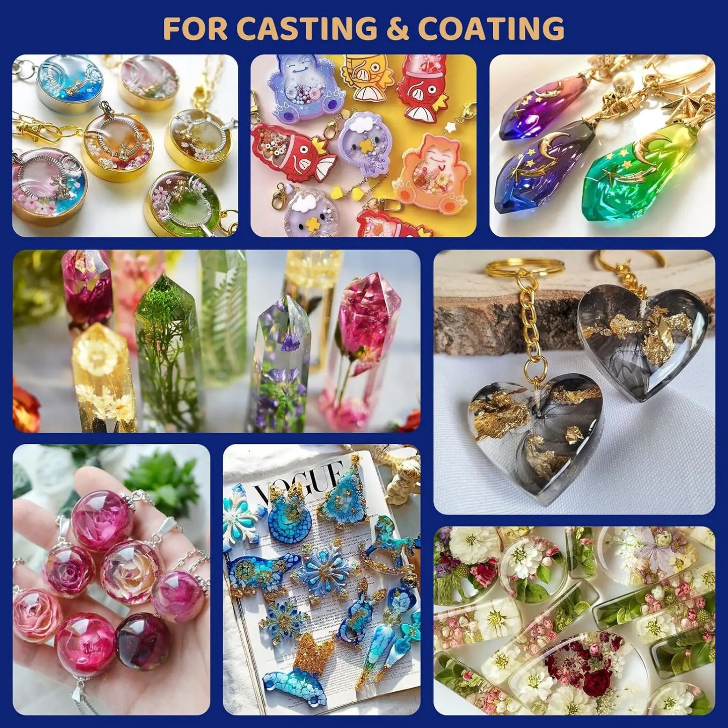 Crystal Clear Hard UV Resin Upgraded Formula Fast Curing Transparent Resin for Jewelry Making and Crafts