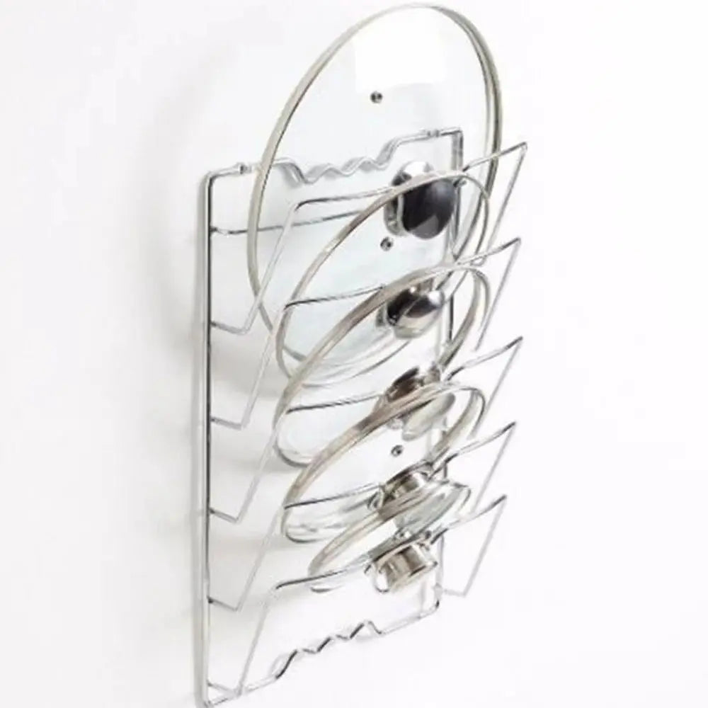 Stainless Steel Pot Lid Rack Kitchen Organizer Premium Dish Rack Holder for Efficient Kitchen Storage