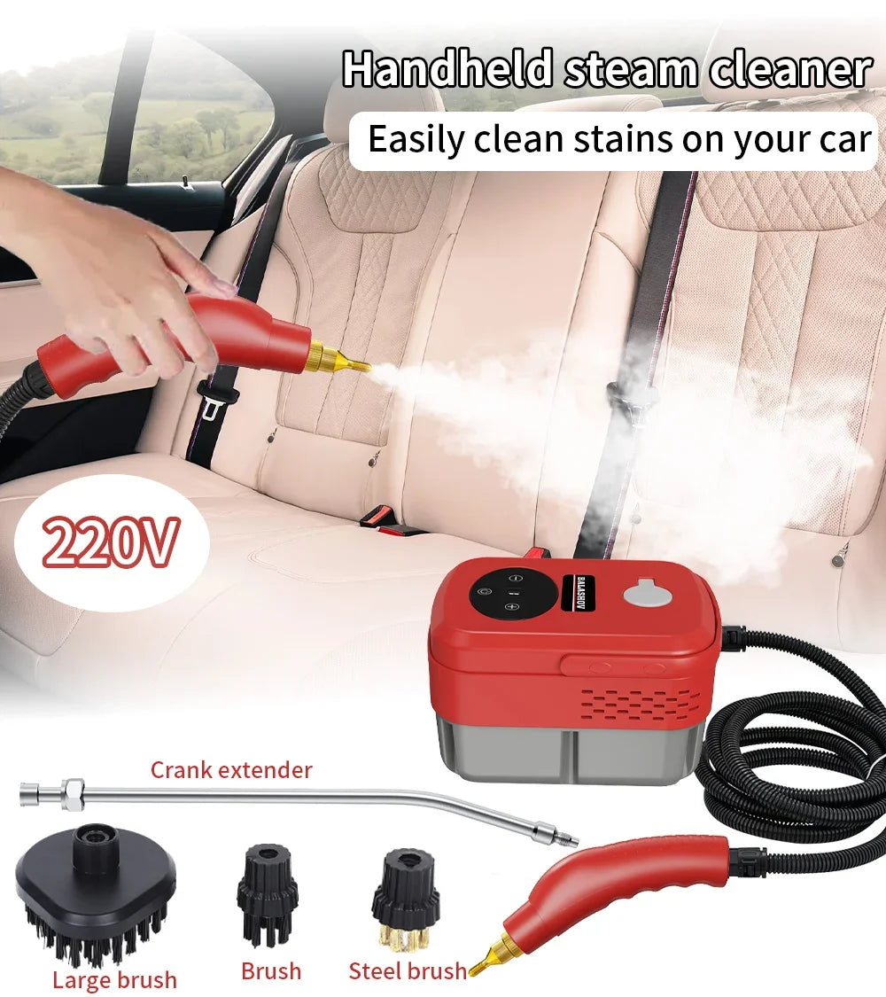 2500W High Temperature Handheld Steam Cleaner for Air Conditioners Kitchen Hoods Cars Floors and More