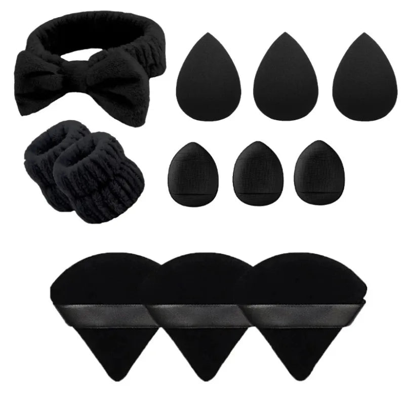 12Pcs Makeup Sponge Blender Set with Headband and Wristband