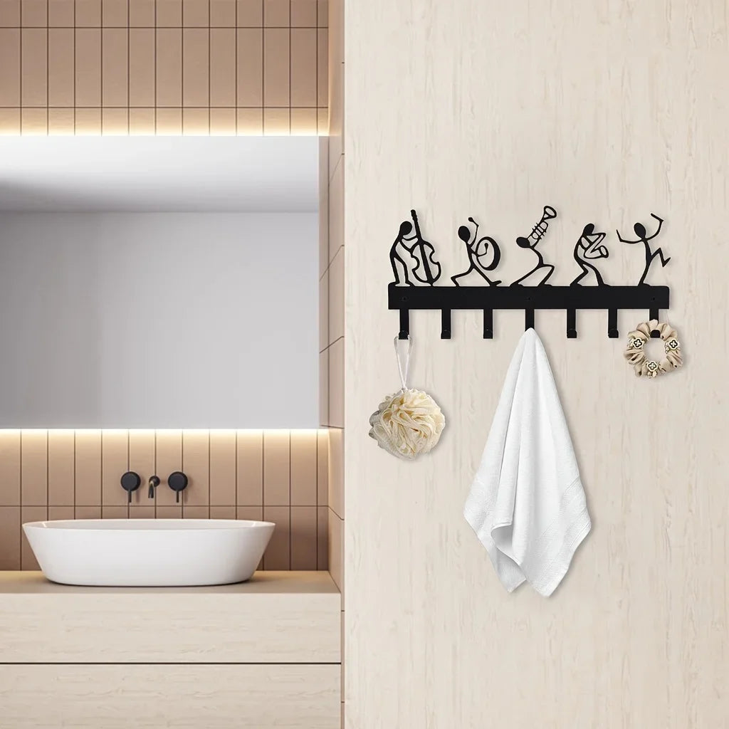 Metal Symphony Orchestra Key Holder Hooks Rack 11.81 Inches