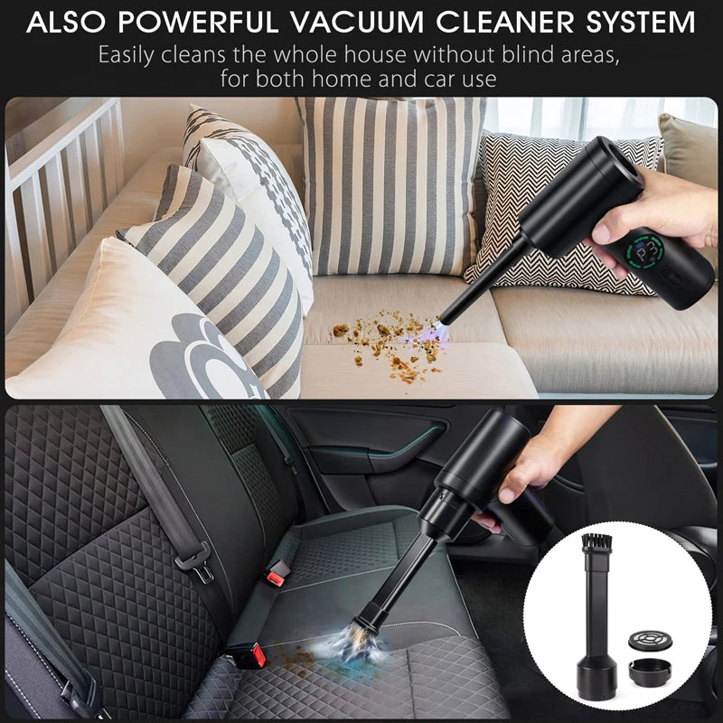 7500mAh Portable Compressed Air Duster 2 in 1 Cordless Cleaner