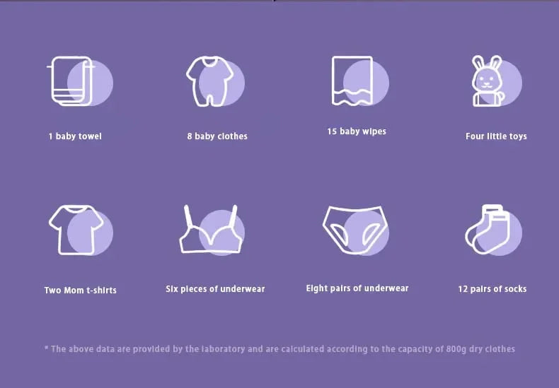 8L Foldable Washing Machine Mini Travel Washer With Drying