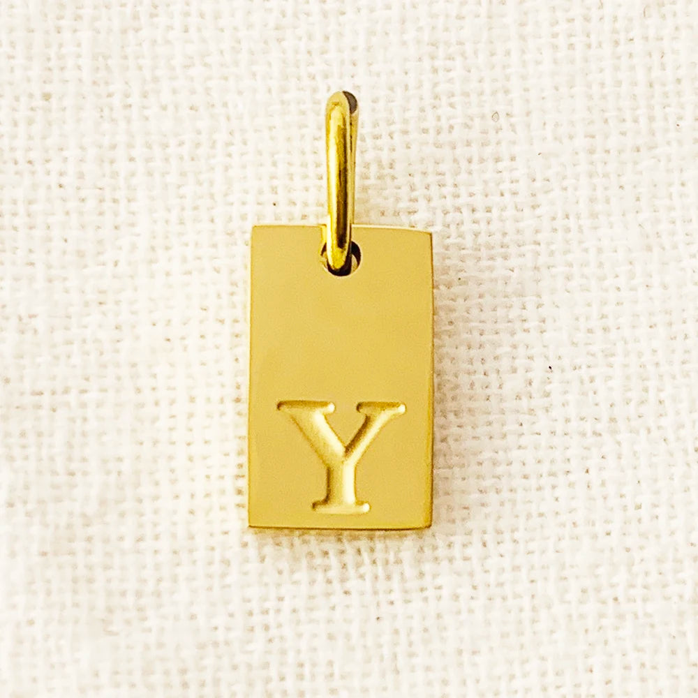 SUNIBI Alphabet Charm Pendant for Necklaces Stainless Steel Jewelry