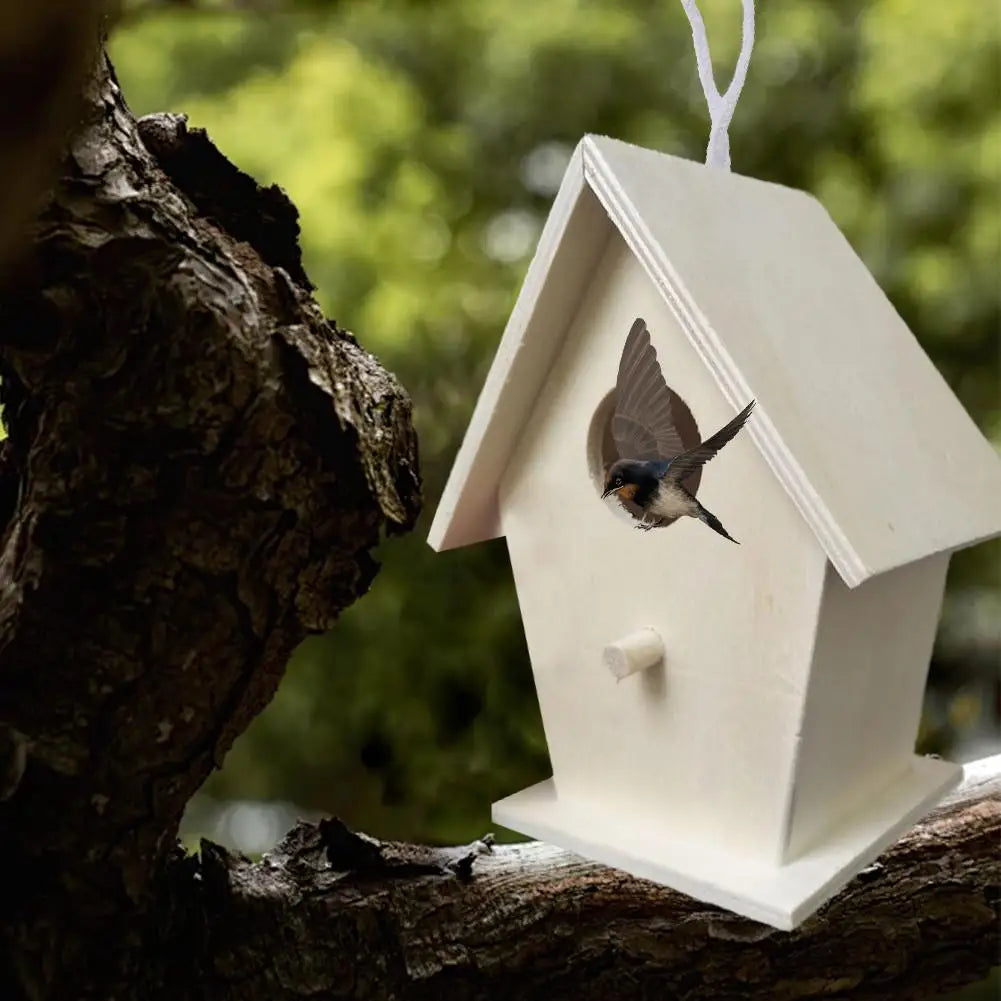 Wooden Bird House Wall Mounting For Small Birds Nice Bird Nest Designed With Perches Solid Birdhouse Weatherproof