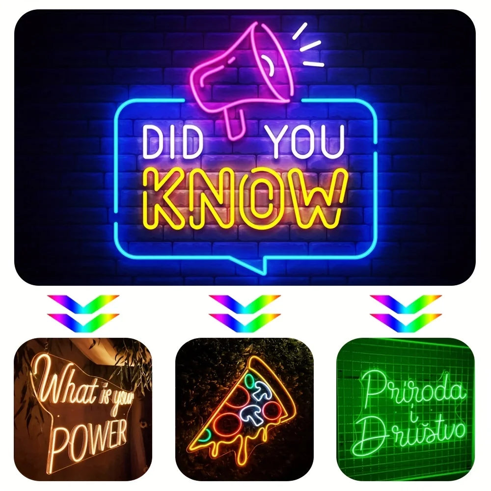 Neon LED Strip Light 5M 600 LEDs Waterproof Flexible Silicone Lamp