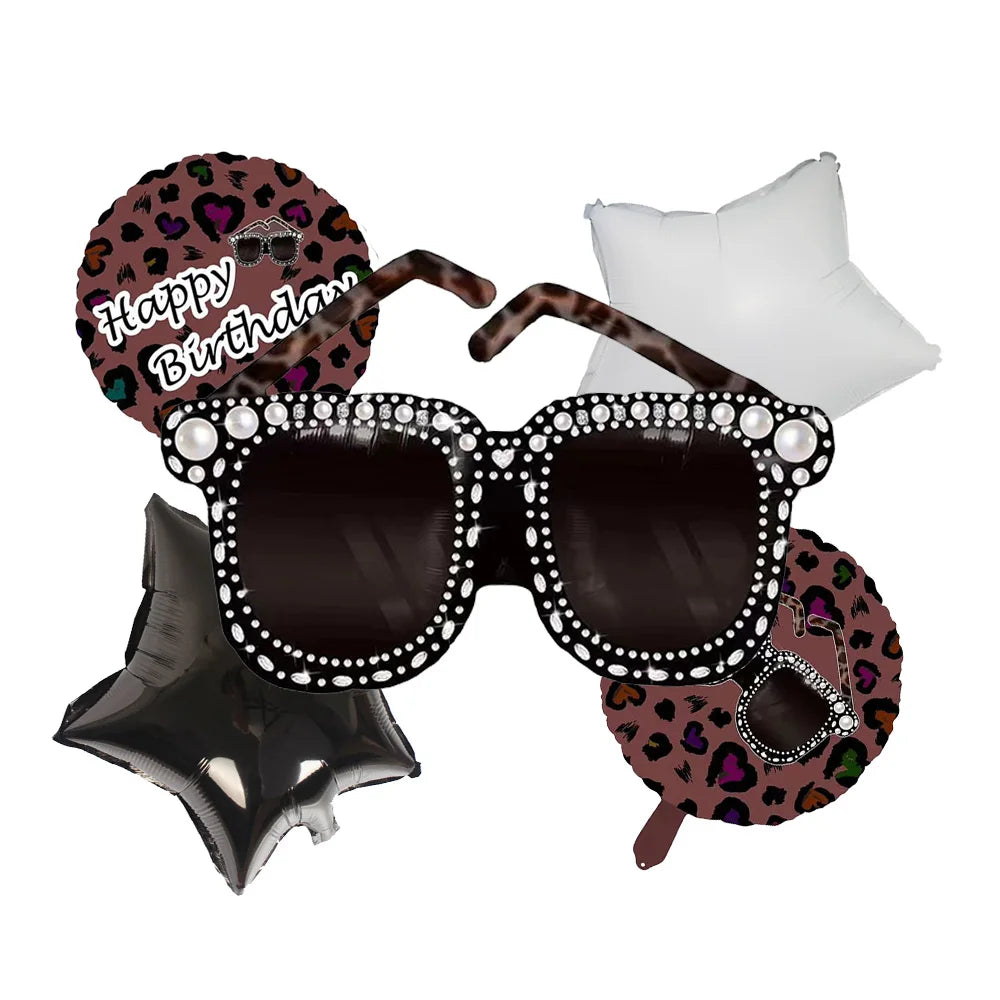 5 Piece PVC Musical Instrument Inflatable Balloon Set with Guitar and Microphone for Kids Birthday and Retro Party Decorations