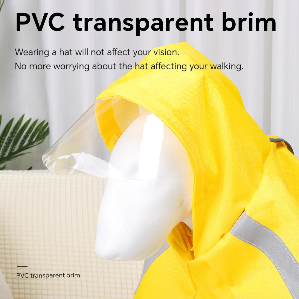 Pet Dog Poncho Raincoat Reflective Waterproof Outdoor Rainy Clothes Walking Traveling Windproof Hooded All Sizes Dog Raincoat