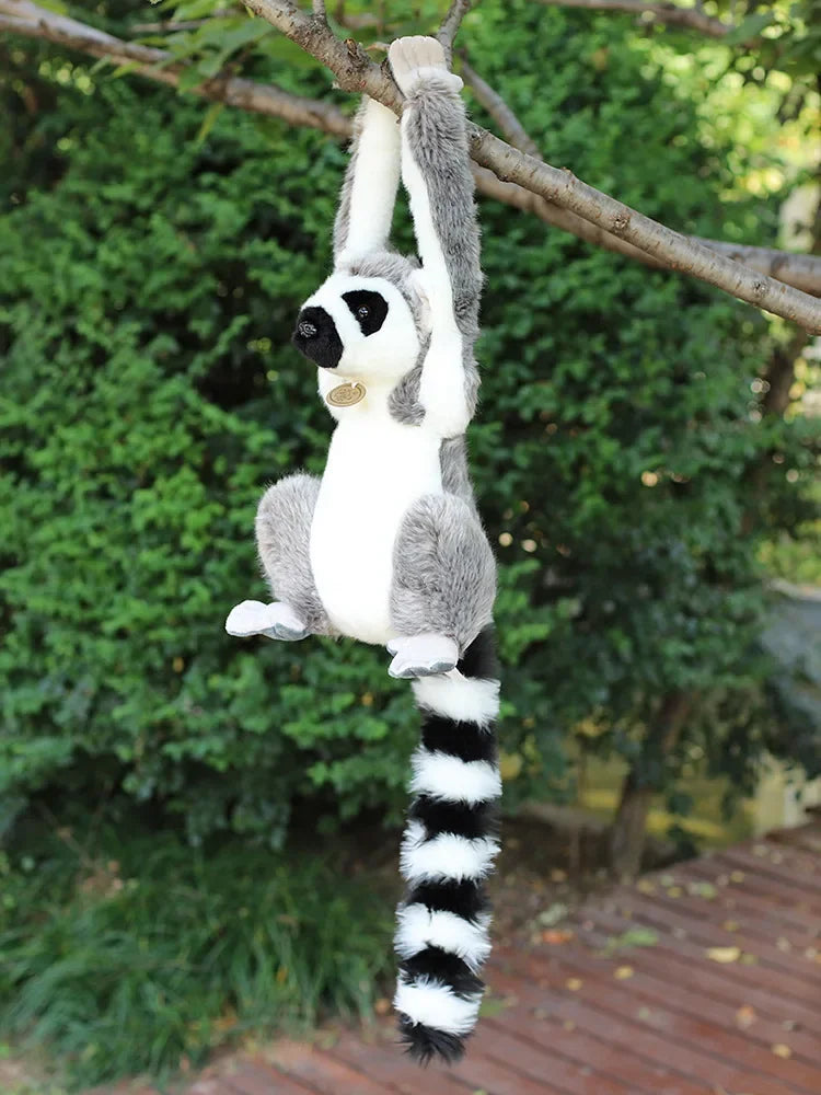 28cm Wild Lemur Plush Stuffed Animal Toy with Short and Long Arms for Kids and Adults