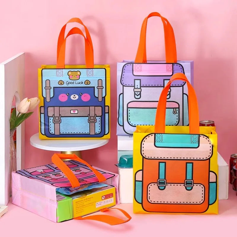 StoBag Eco-Friendly Cartoon Gift Wrapping Tote Bag for Kids Birthday Parties Ideal for Candy Toys Stationery and More