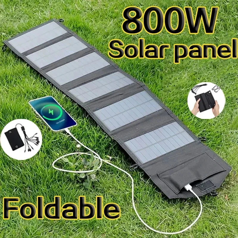 6-Fold 800W Portable Solar Panel Charger USB 5V DC Power