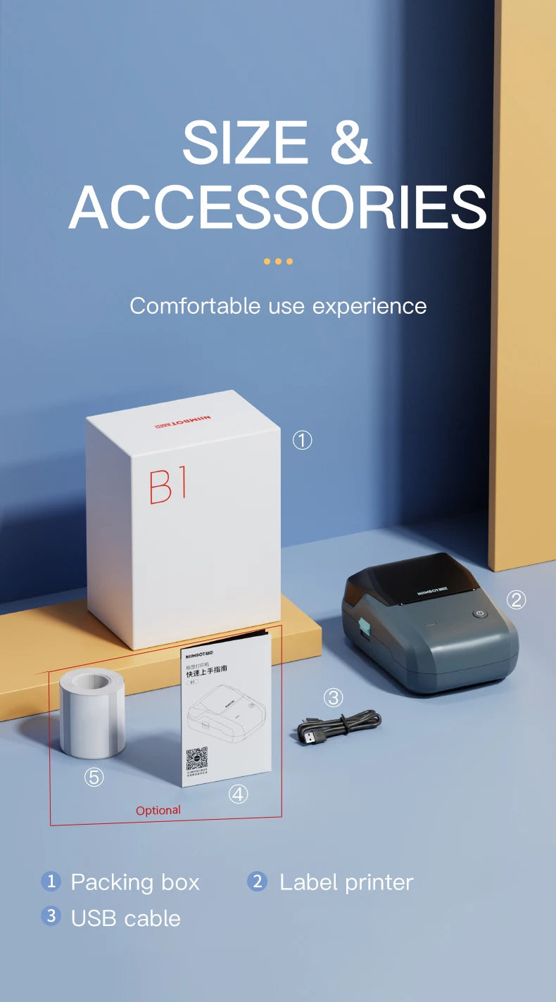 Niimbot B1 Mini Portable Thermal Printer Bluetooth Label Maker