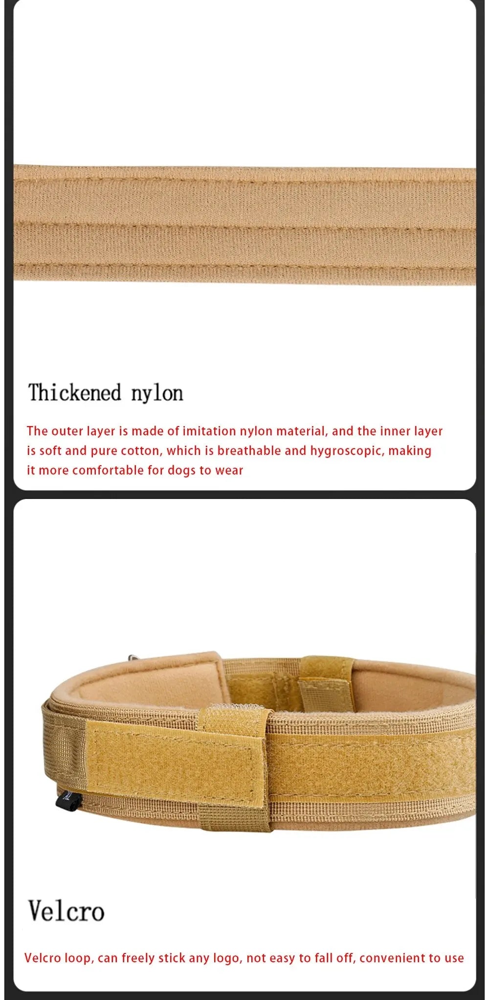 Pet Products Outdoor Tactical Dog Collar Nylon Metal Buckle for Medium and Large Dogs