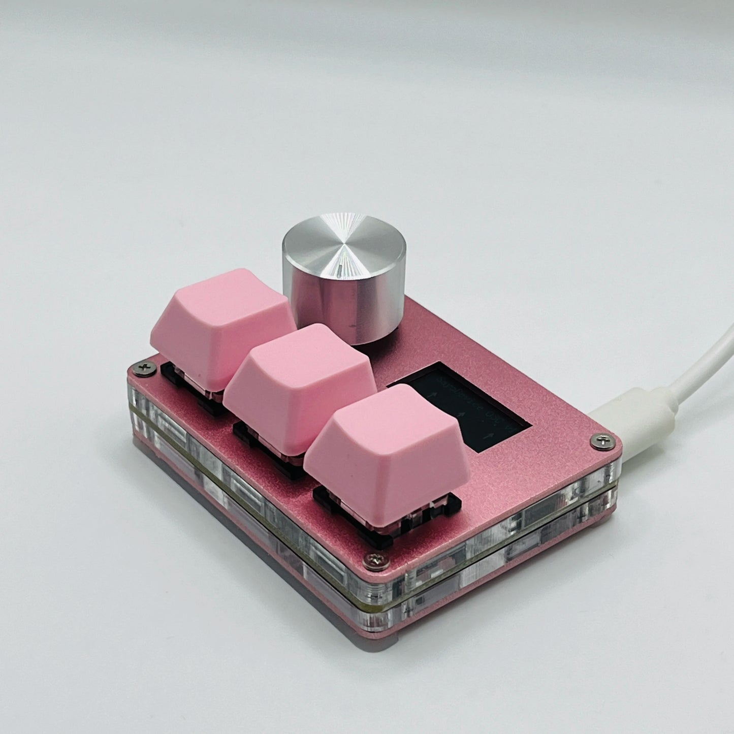O3C SayoDevice OSU Rapid Trigger Magnetic Pink Switches Keyboard with Customizable Knob and Shortcut Features