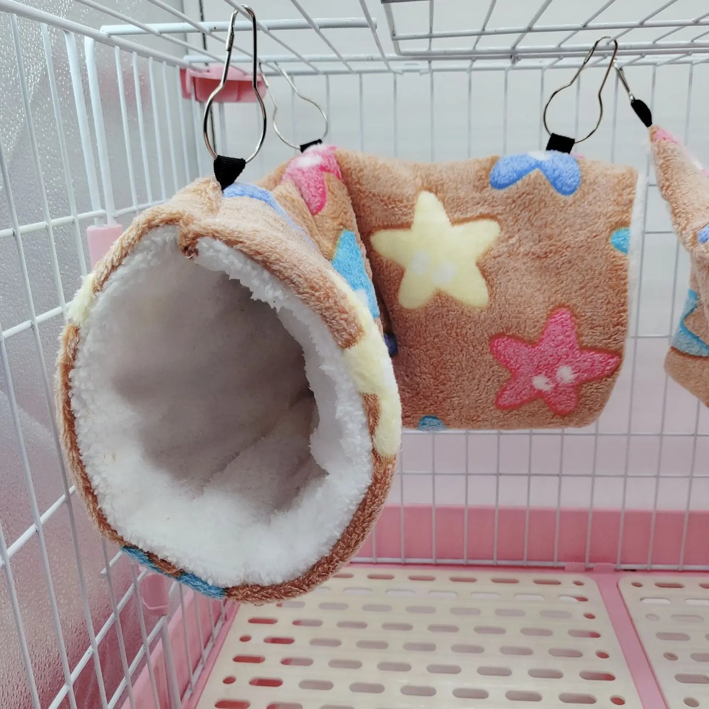 Plush Hamsters Playing Tunnels Heart Soft Cotton Winter Warm Nest for Ferret Guinea Pigs Squirrels Small Pet Toys Accessories