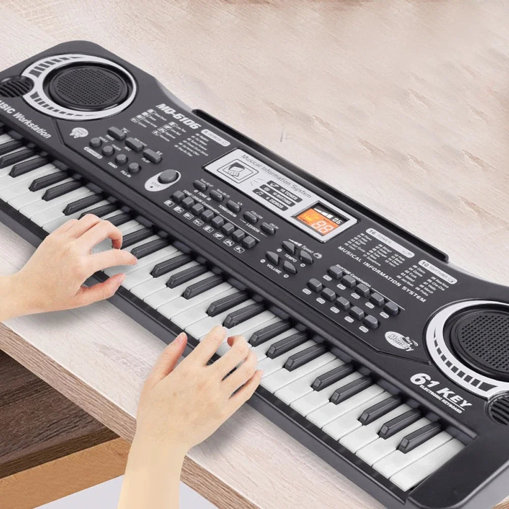 Chriyungel Kids Electronic Piano Keyboard with Microphone 61 Keys or 37 Keys Musical Instrument Toy for Beginner Children