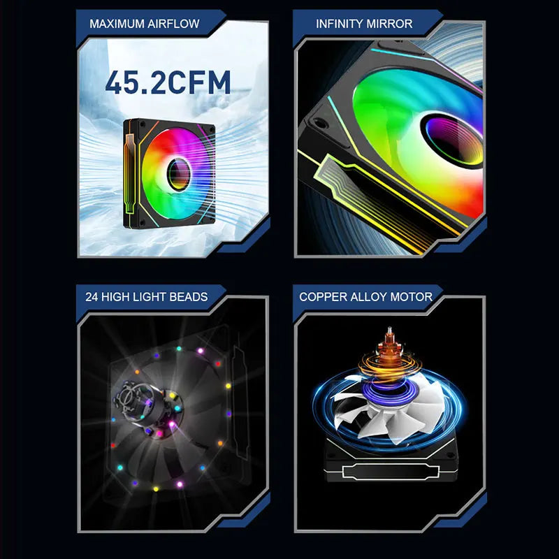 UPSIREN UF-1 PRISM 4 PRO 12cm ARGB Computer Chassis Fan