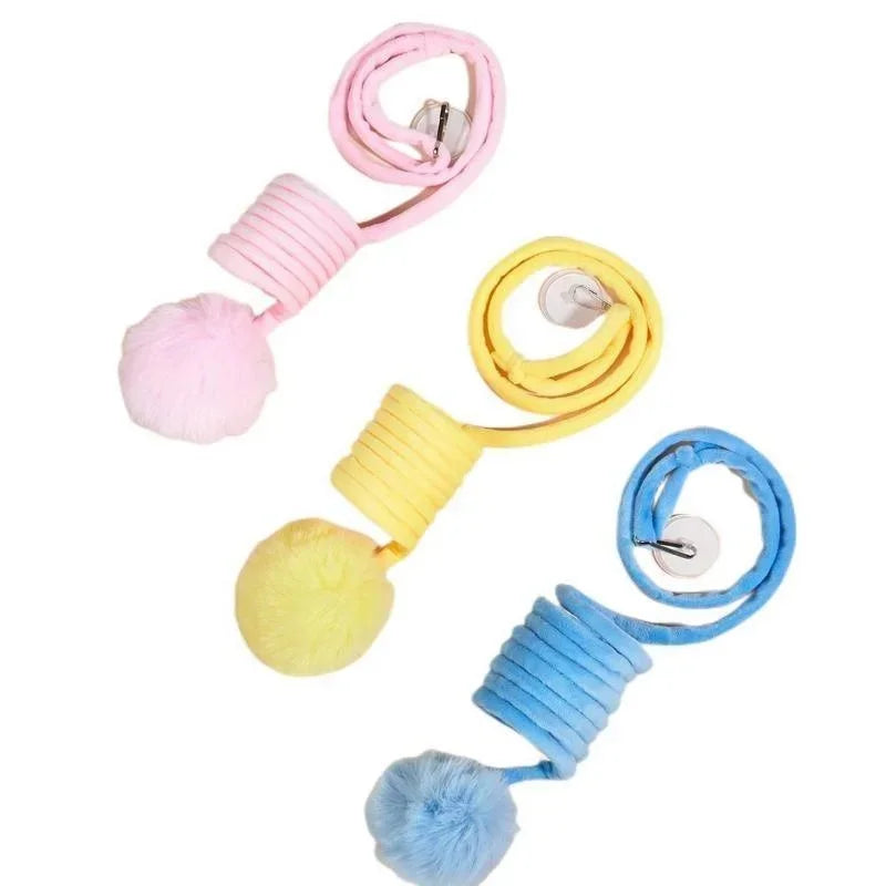 Pet Toy Funny Interactive Cat Stick Spring Rope Ball Plush Toy