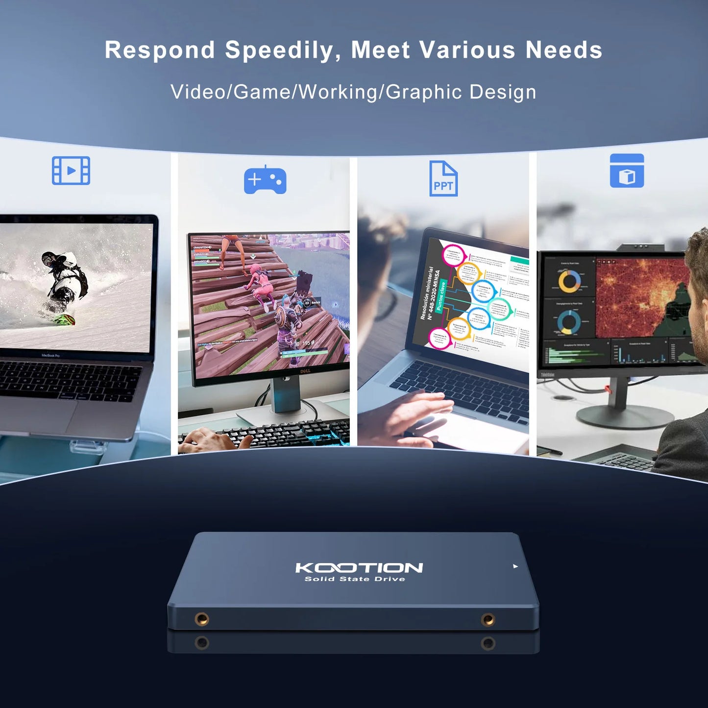 Disco duro de estado sólido KOOTION de 2,5 pulgadas, 1 TB, 960 GB, 512 GB, 480 GB, 256 GB, 240 GB, 128 GB y 120 GB, discos duros internos