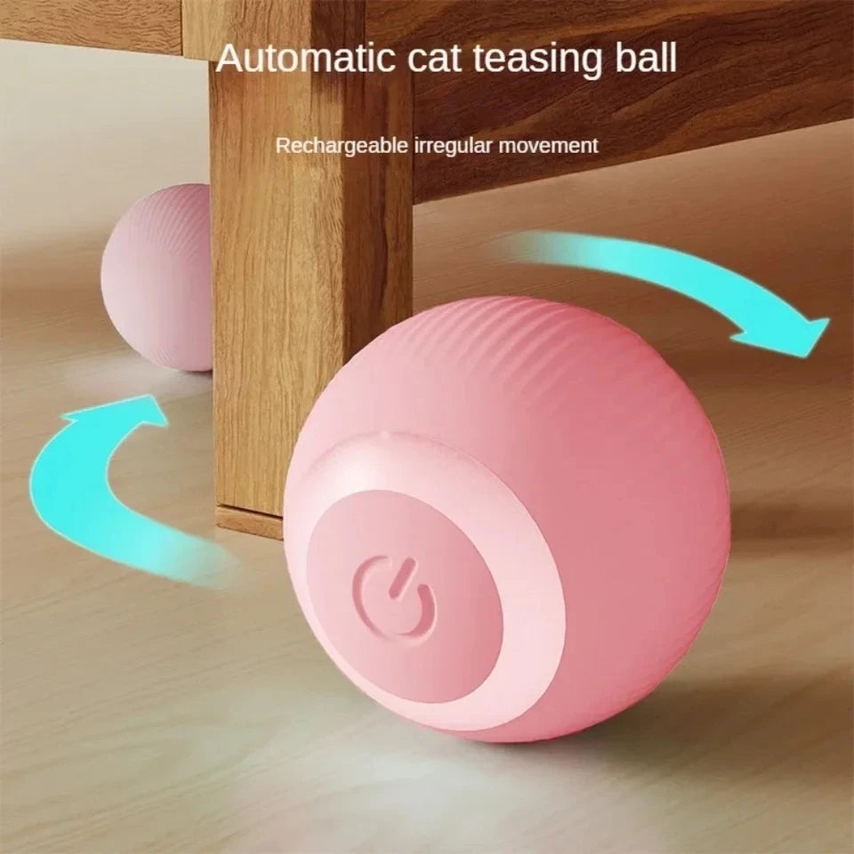 Power Ball Cat Toy - Interactive Smart Rolling Ball USB Charged