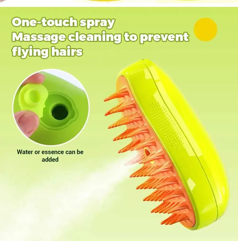 Dog Cat Steamy Brush Electric Sprayer 3 in 1 Grooming Tool