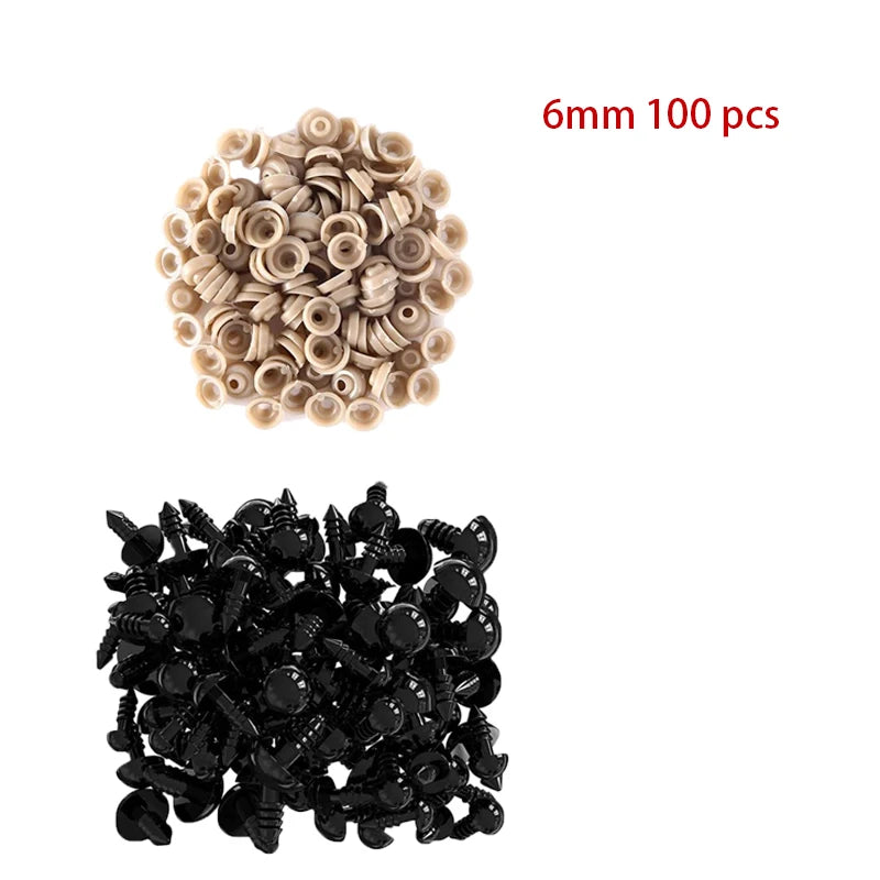 100pcs Plastic Safety Eyes 5-20mm for DIY Toys and Dolls