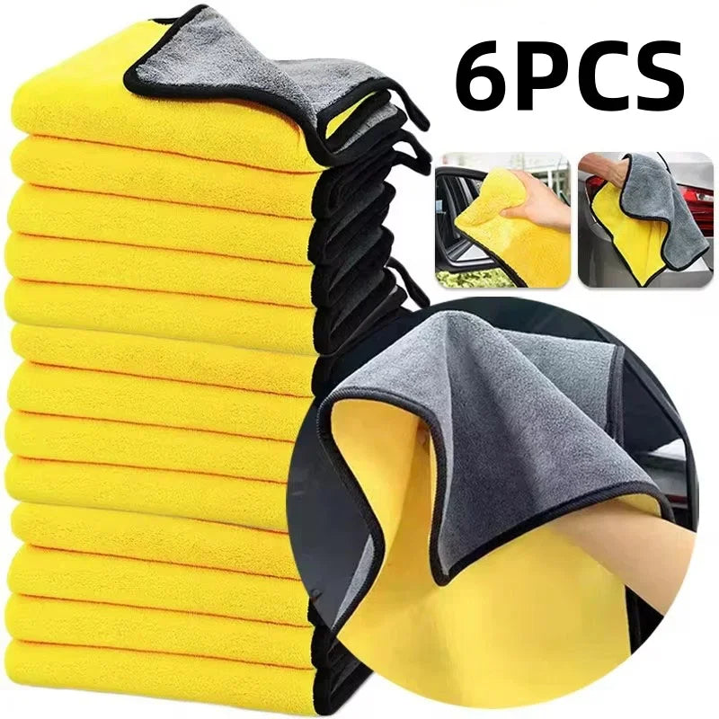 1/3/6Pcs Microfiber Car Cleaning Towels for Drying and Detailing