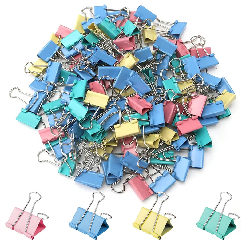 50Pcs Colorful Mini Metal Binder Clips 15mm for School Office