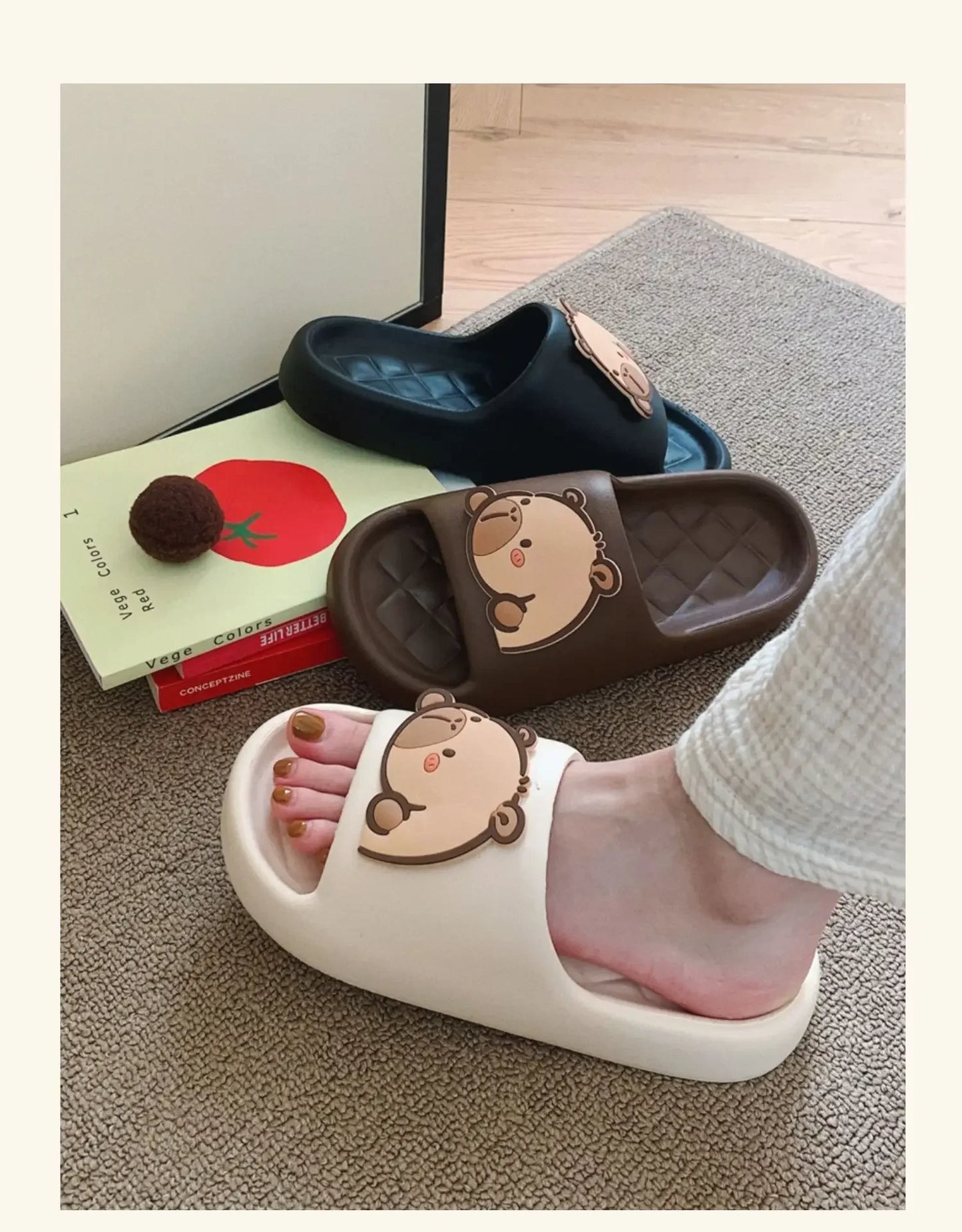 Capybara Slipper Women Cute Cloud Sandals Summer Flip Flops