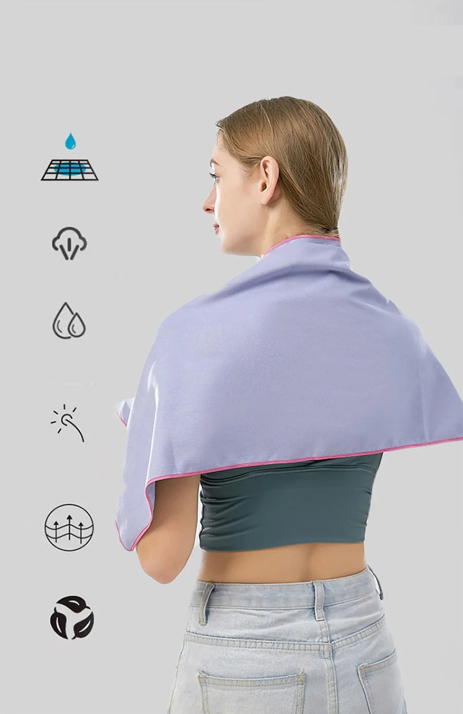 Quick-Dry Sports Towel Microfiber 40X80/76X152CM for Gym Yoga Hiking Beach