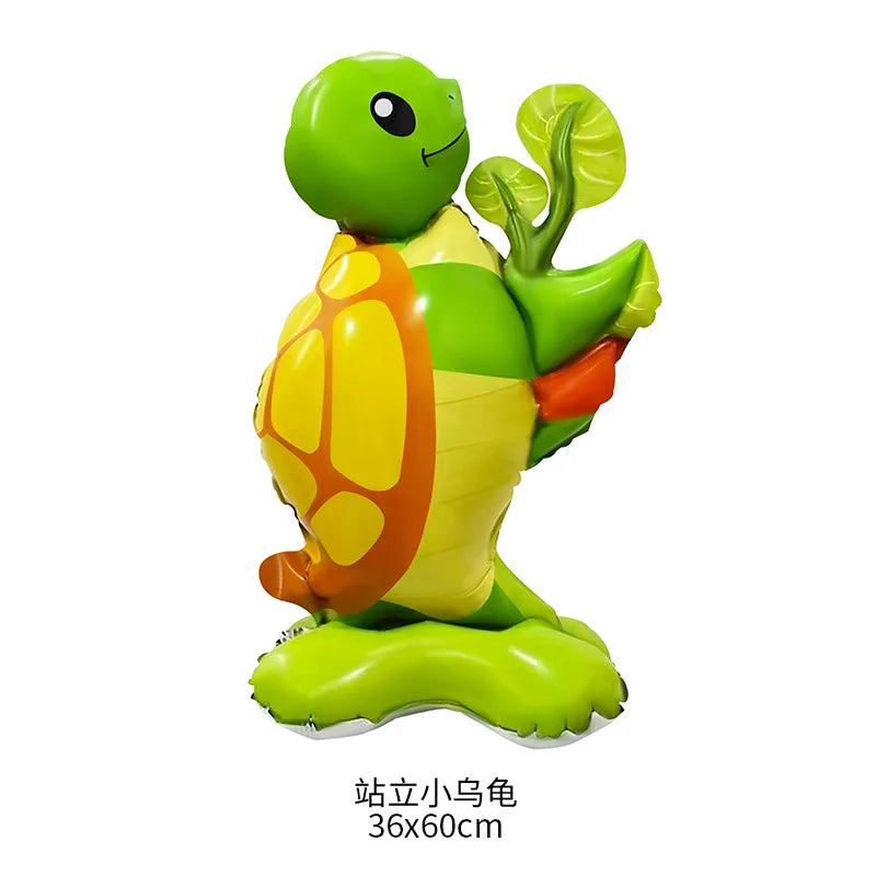 4th Birthday Sea Animal Decoration Blue Foil Balloon 32inch