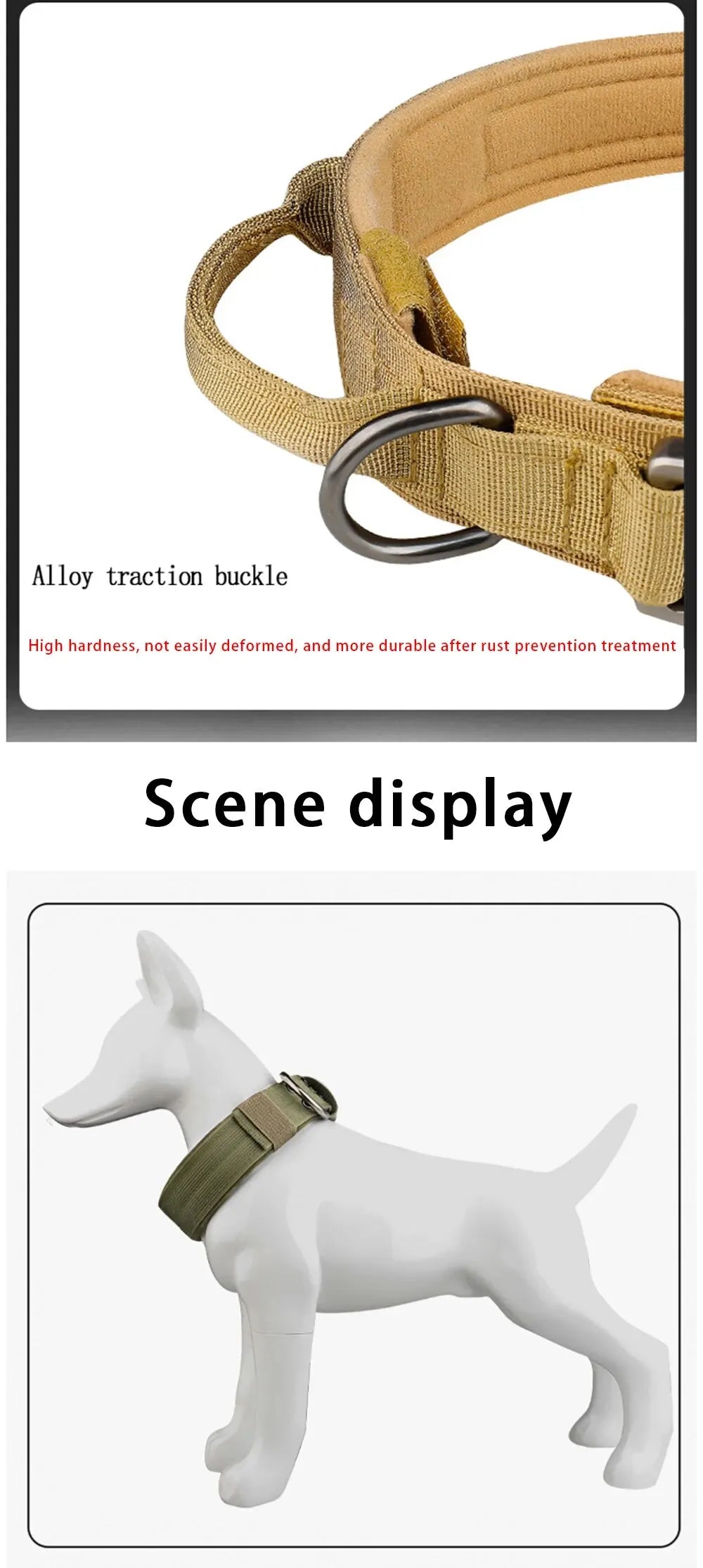 Pet Products Outdoor Tactical Dog Collar Nylon Metal Buckle for Medium and Large Dogs