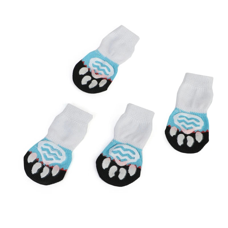 Pet Dog Winter Anti-Slip Socks Small Cat Dogs Knit Warm Socks Chihuahua Thick Paw Protector Dog Socks Booties Accessories 4pcs