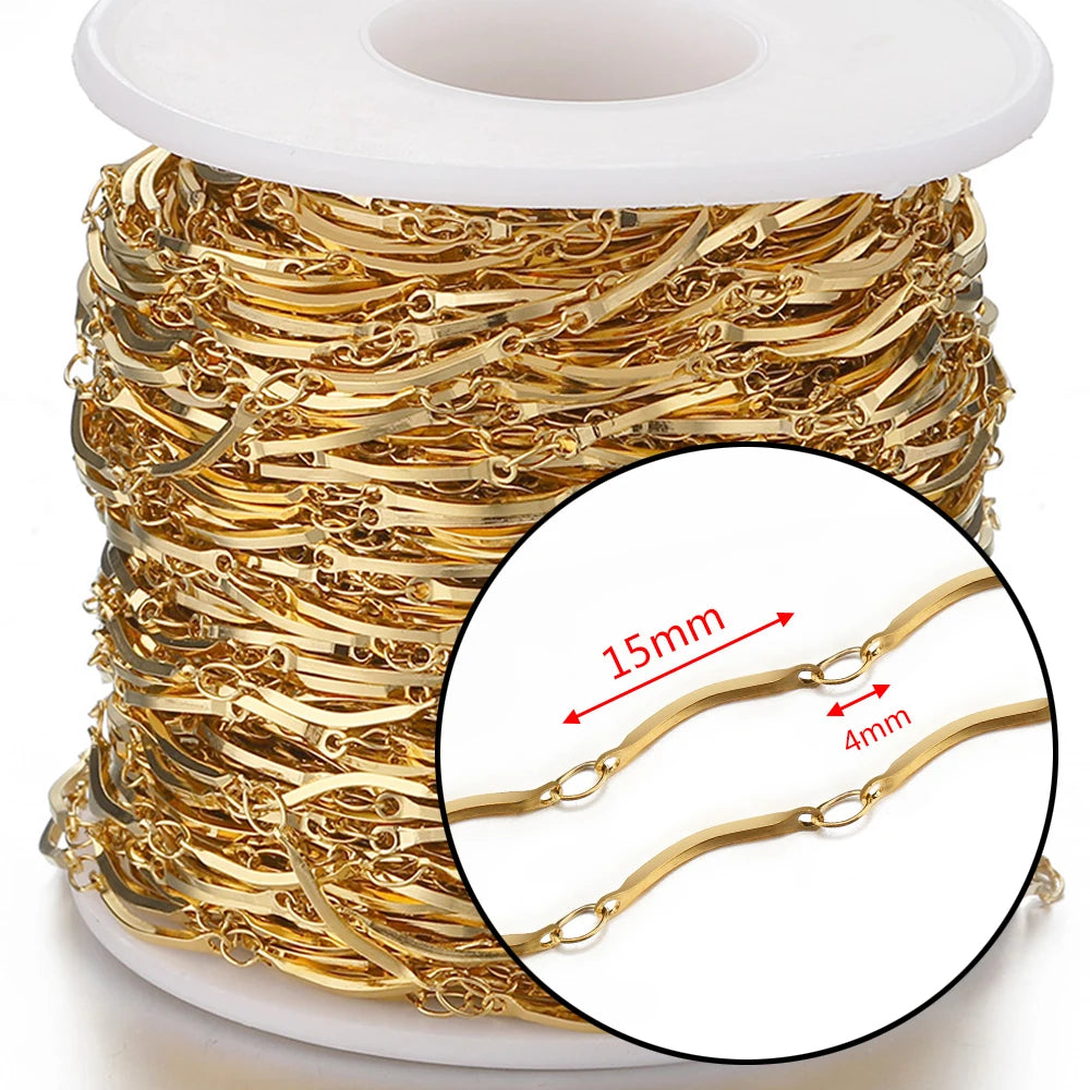 1Meter Gold Stainless Steel Chain Multi Styles for DIY Jewelry