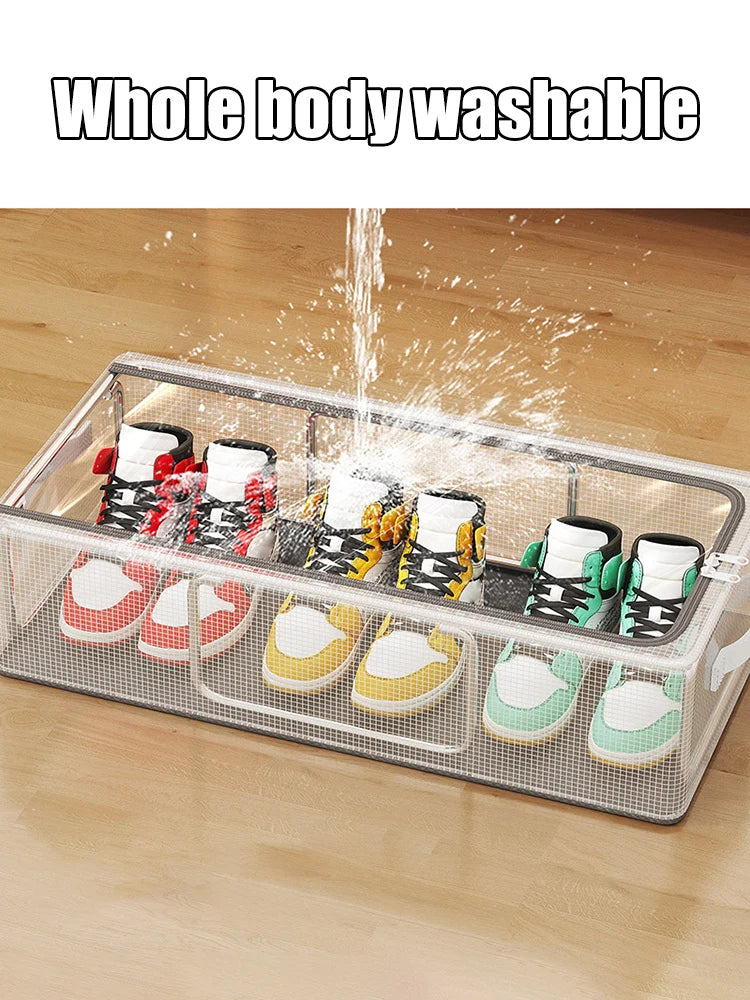 1PC Pvc Shoe Basket Bed Bottom Shoe Storage Box Dust-Proof Transparent Organizer