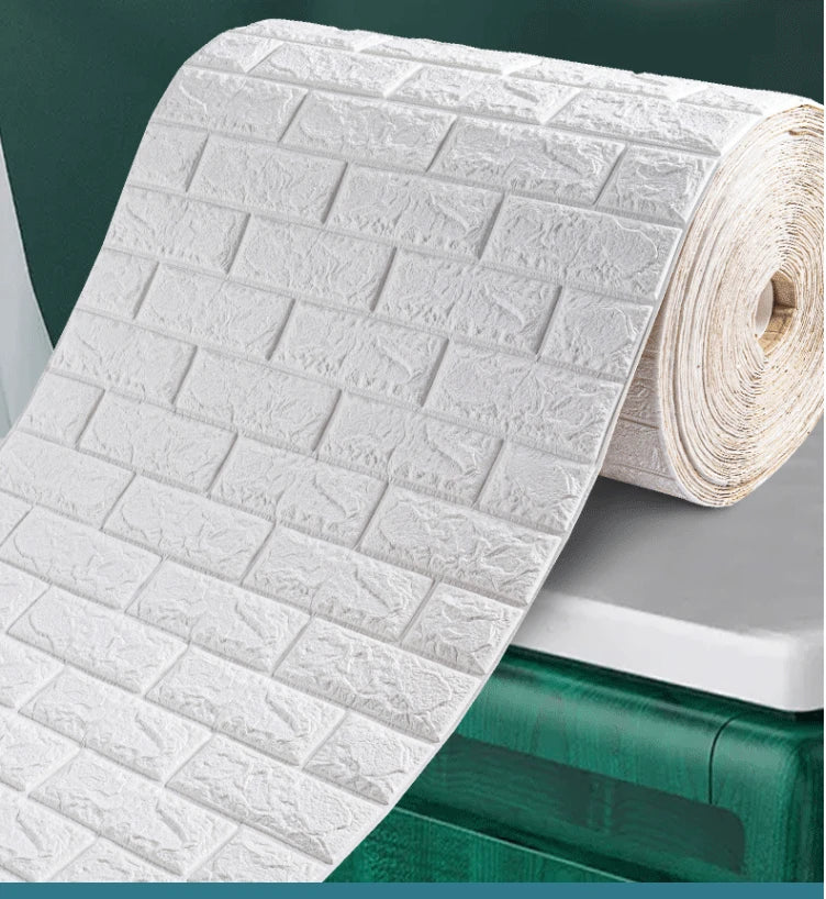 70cm*2m 3D Soft Foam Brick Wallpaper Roll Self Adhesive Decor