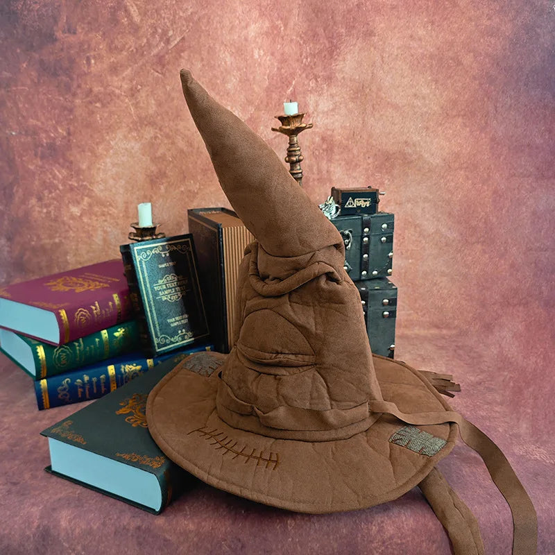 Witch Wizard Sorting Hat Leather Halloween Costume Accessory for Men and Women Cosplay Party Prop