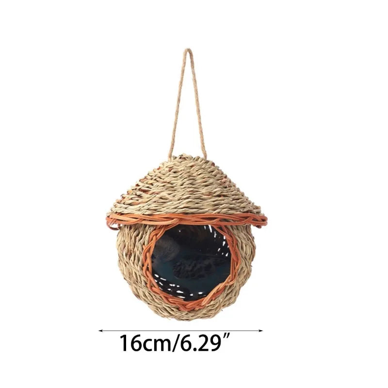 17 Style Birds Nest Bird Cage Natural Grass Egg Cage Bird House Outdoor Decorative Weaved Hanging Parrot Nest Houses Pet Bedroom
