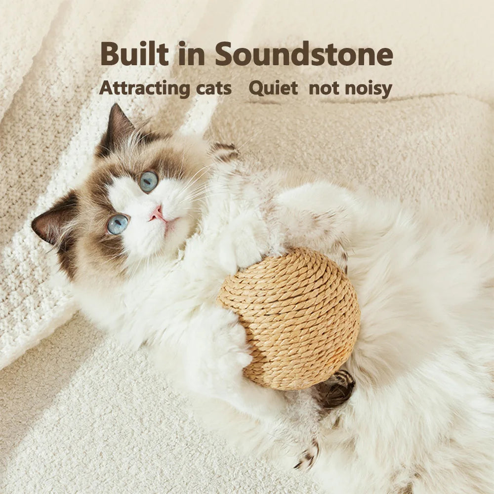 10CM Interactive Sisal Cat Scratching Ball Toy For Kitten Grinding Paws Toys Cats Scratcher Wear-resistant Pet Furniture supplie