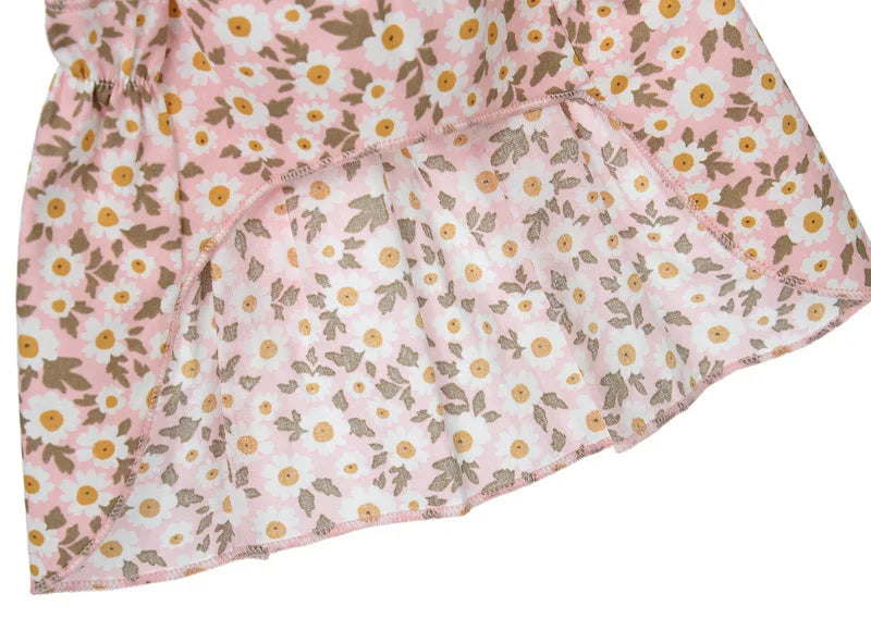 1pc Cat Skirt Pet Dress Dog Summer Dress Romantic Style With Pink Floral Print, Small Dog Clothes Pet Clothing Chihuahua Skirt