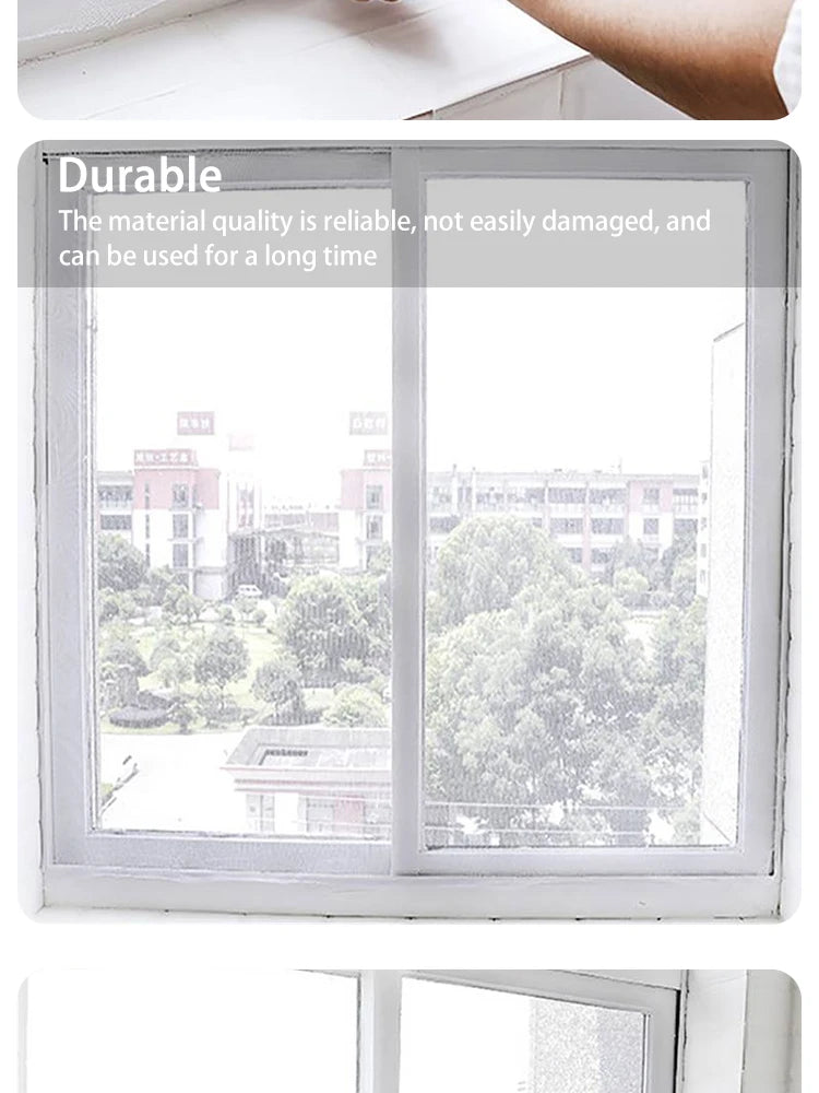 Mosquitera autoadhesiva antimosquitos para el hogar EW, mosquitera invisible para ventanas, mosquitera cifrada para bricolaje, velcro gratis