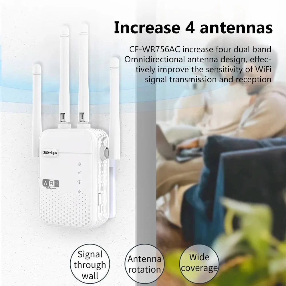 300Mbps Wireless WiFi Repeater Long Range Signal Booster