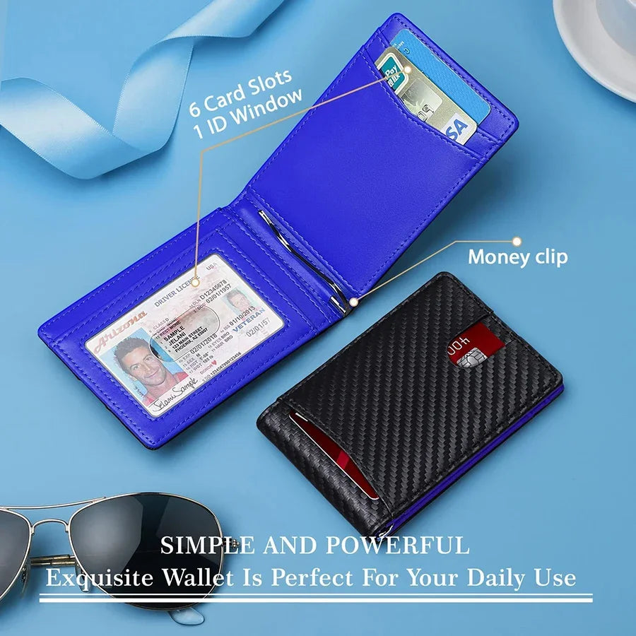 Synthetic Leather Slim Smart Wallet for Men RFID Blocking