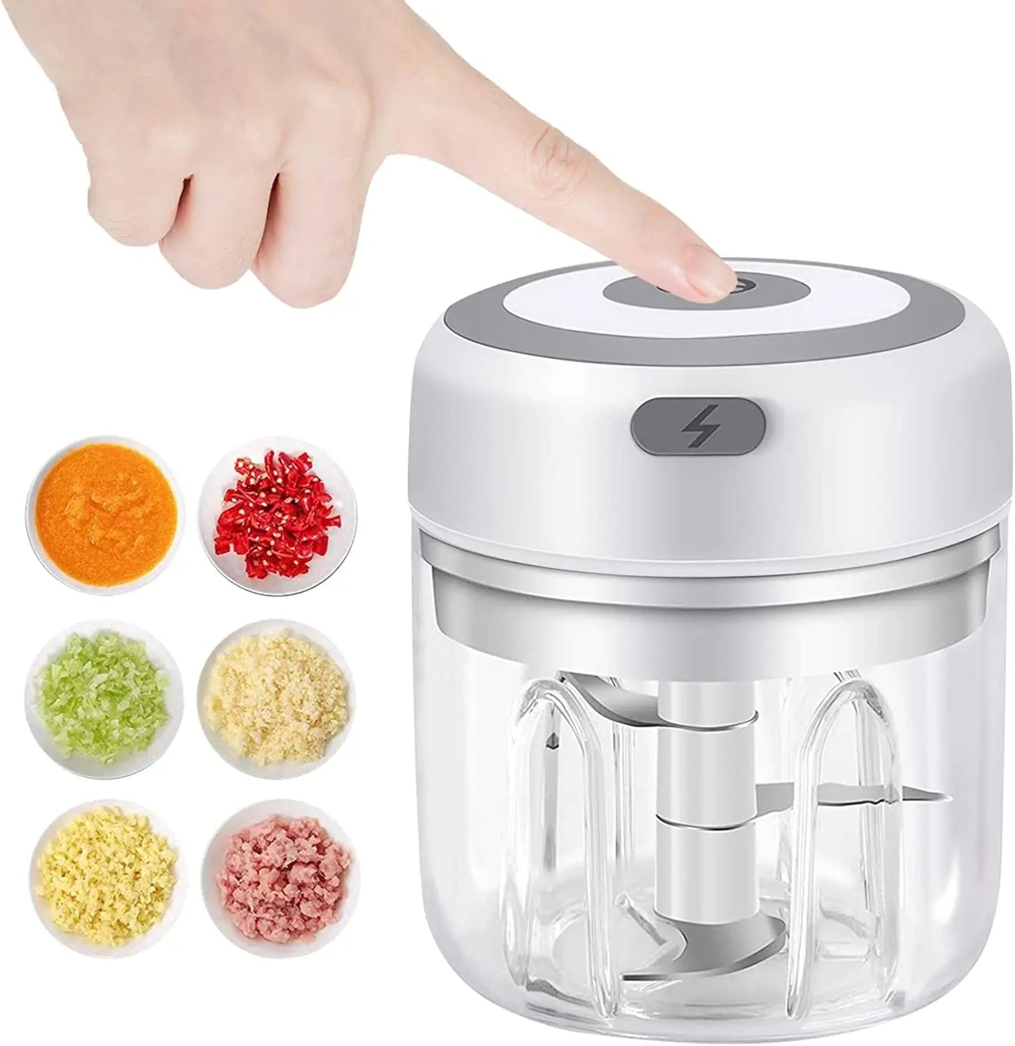 Electric Kitchen Food Chopper Mini Garlic Masher USB Grinder