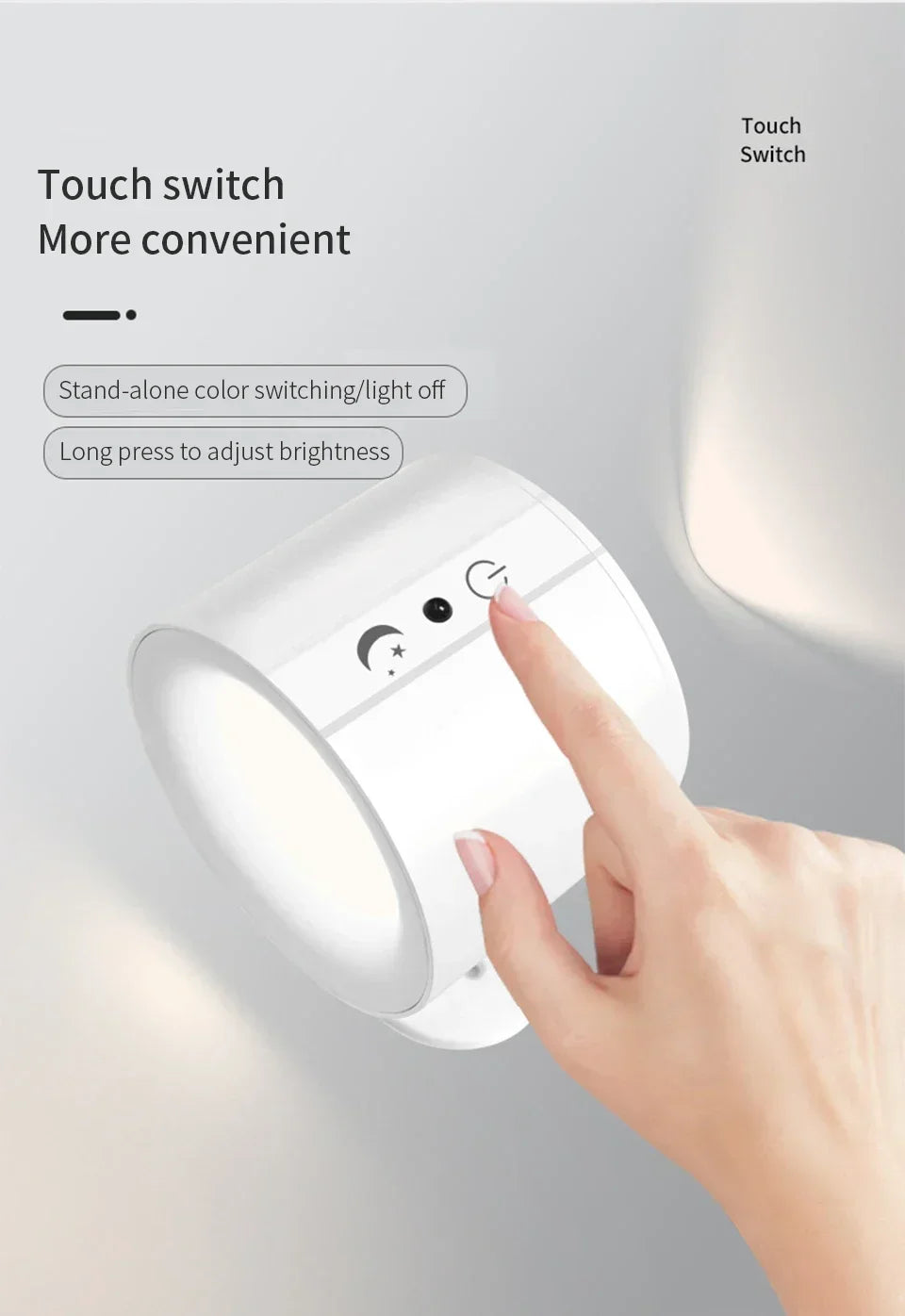 Rechargeable Magnetic LED Wall Lamp with 360 Degree Rotation and Wireless Remote Control
