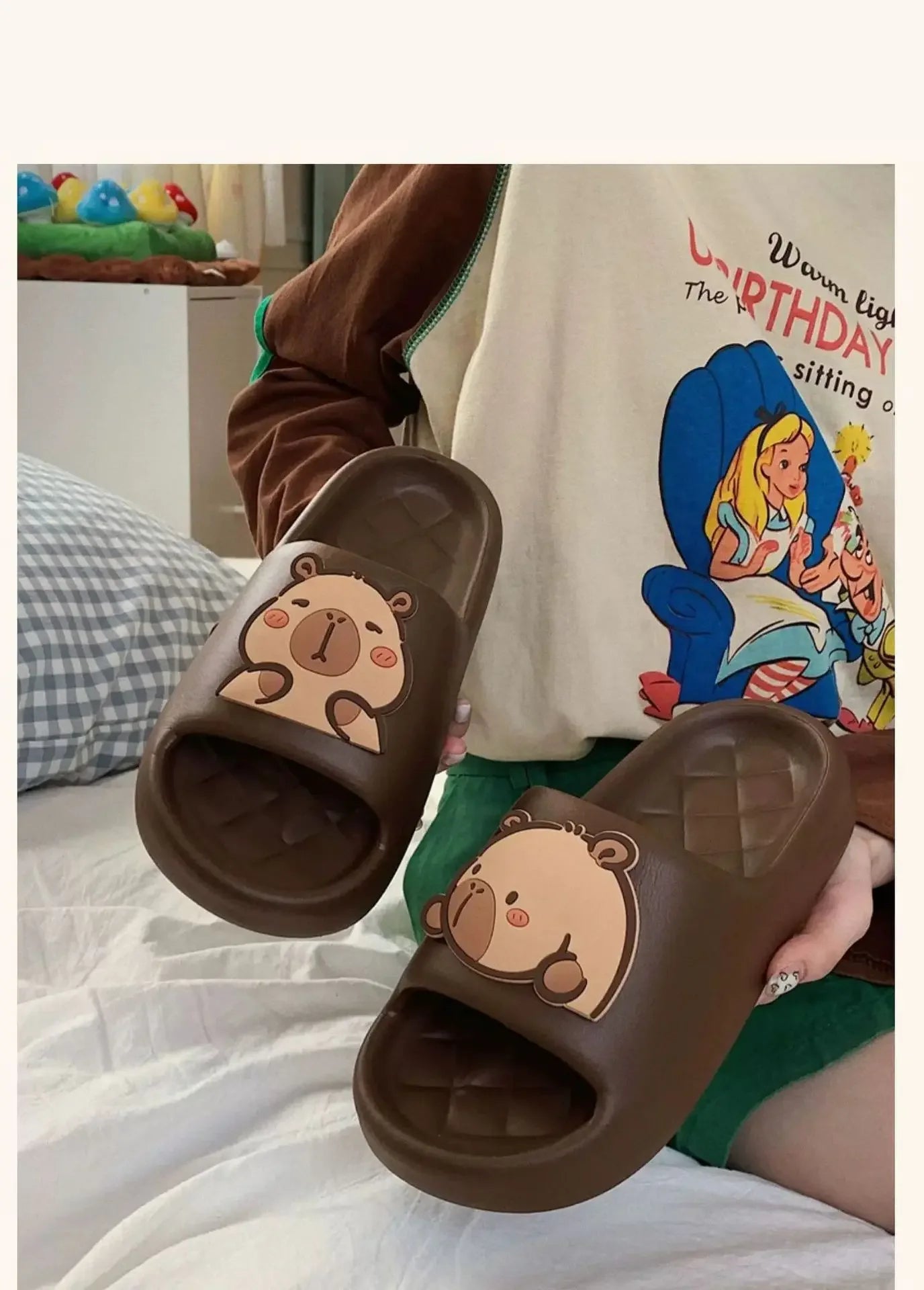 Capybara Slipper Women Cute Cloud Sandals Summer Flip Flops